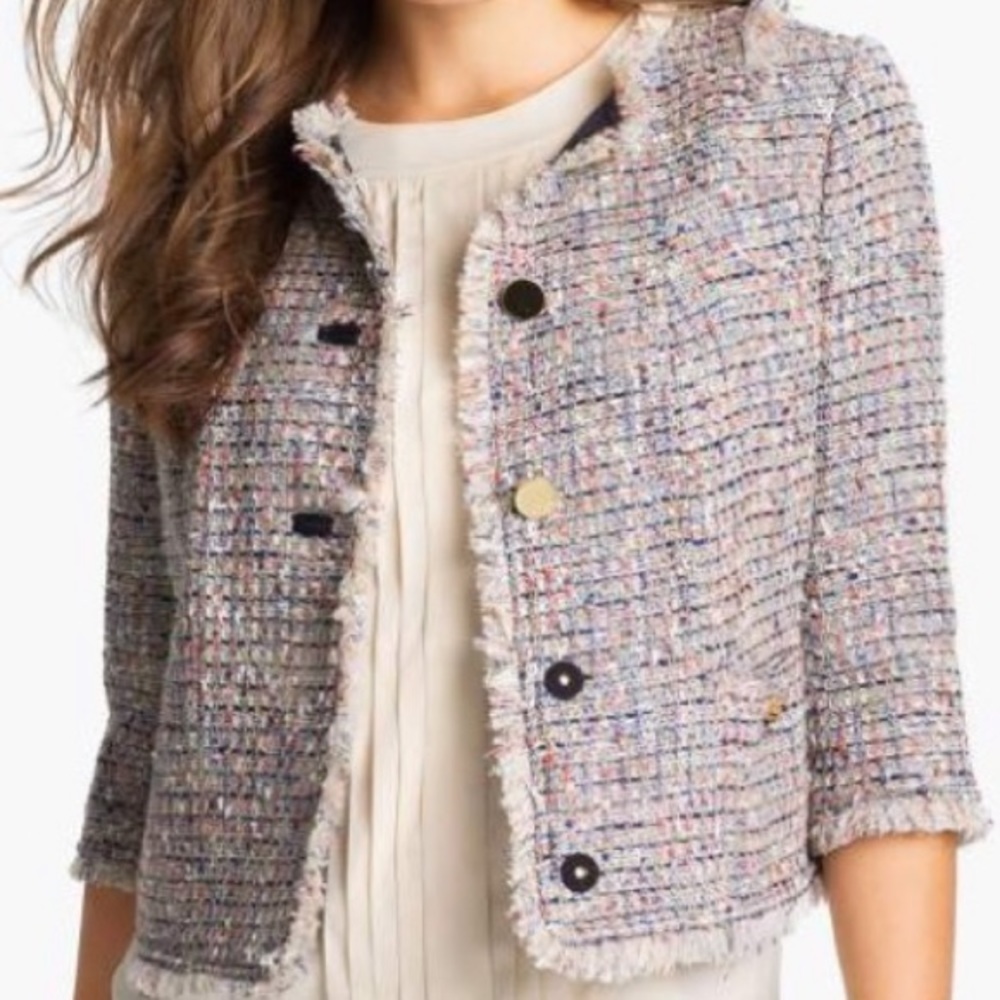 TORY BURCH EMMA CROPPED TWEED BLAZER